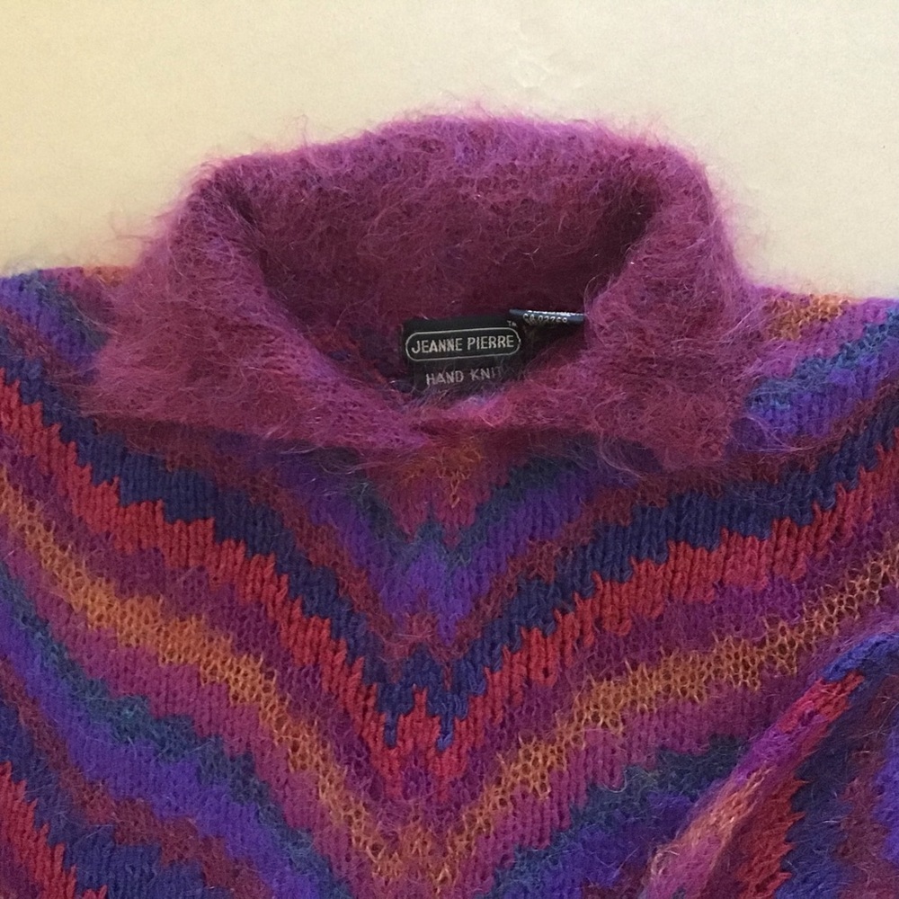 Vintage Jeanne Pierre Pullover Multicolor Design Sweater Size S Hand Knit - Picture 6 of 9